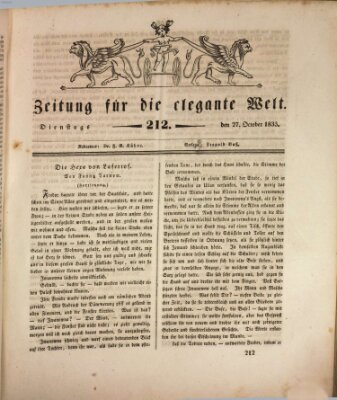 Zeitung für die elegante Welt Dienstag 27. Oktober 1835