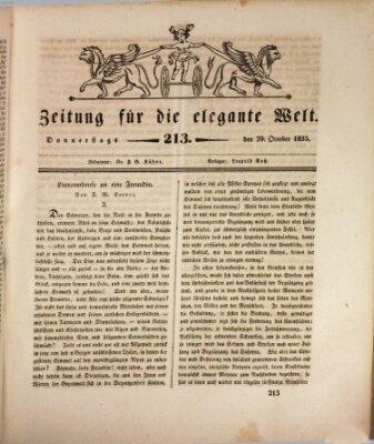 Zeitung für die elegante Welt Donnerstag 29. Oktober 1835