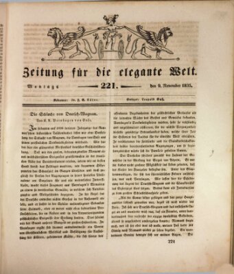 Zeitung für die elegante Welt Montag 9. November 1835