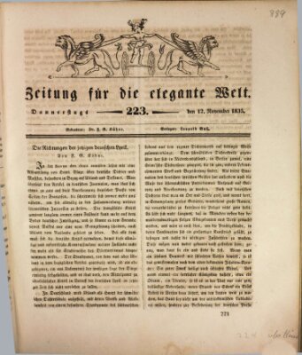 Zeitung für die elegante Welt Donnerstag 12. November 1835