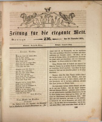 Zeitung für die elegante Welt Montag 30. November 1835