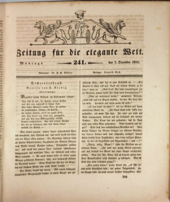 Zeitung für die elegante Welt Montag 7. Dezember 1835