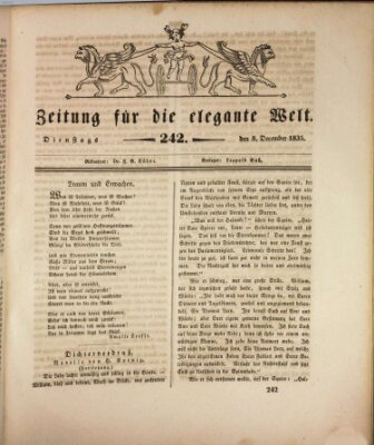 Zeitung für die elegante Welt Dienstag 8. Dezember 1835