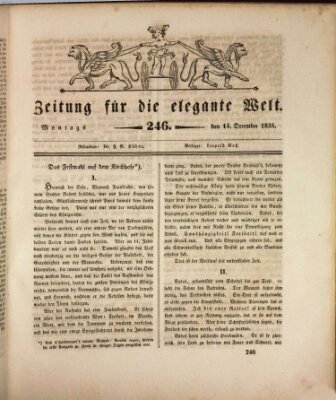 Zeitung für die elegante Welt Montag 14. Dezember 1835