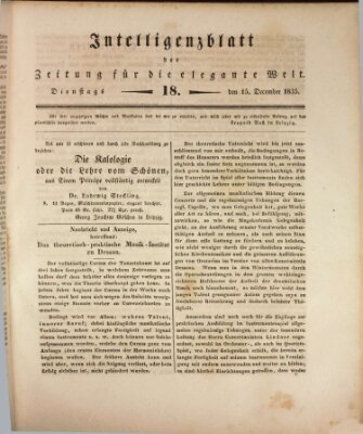 Zeitung für die elegante Welt Dienstag 15. Dezember 1835