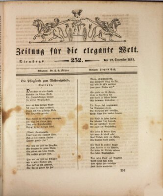 Zeitung für die elegante Welt Dienstag 22. Dezember 1835