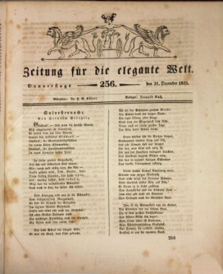 Zeitung für die elegante Welt Donnerstag 31. Dezember 1835