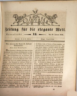 Zeitung für die elegante Welt Samstag 16. Januar 1836