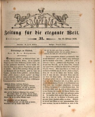 Zeitung für die elegante Welt Freitag 12. Februar 1836