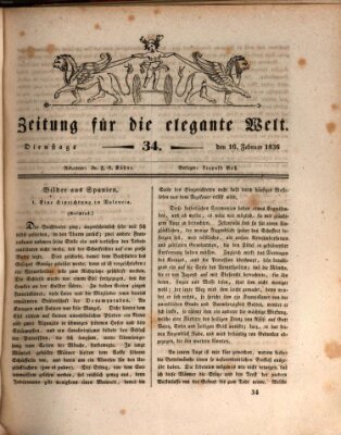 Zeitung für die elegante Welt Dienstag 16. Februar 1836