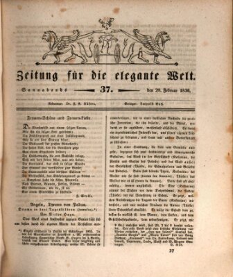 Zeitung für die elegante Welt Samstag 20. Februar 1836