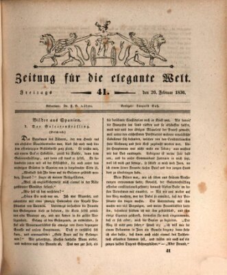 Zeitung für die elegante Welt Freitag 26. Februar 1836