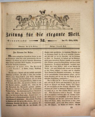 Zeitung für die elegante Welt Samstag 12. März 1836