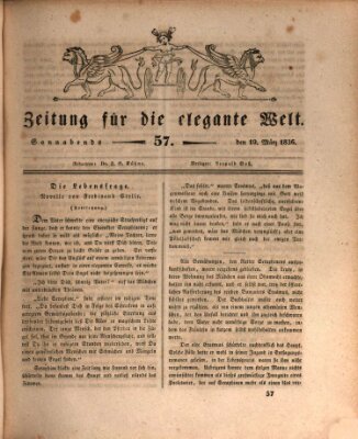 Zeitung für die elegante Welt Samstag 19. März 1836