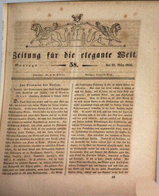 Zeitung für die elegante Welt Montag 21. März 1836