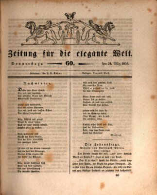 Zeitung für die elegante Welt Donnerstag 24. März 1836