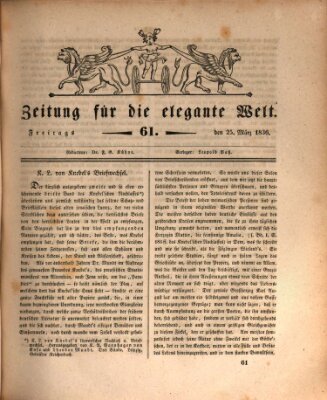 Zeitung für die elegante Welt Freitag 25. März 1836