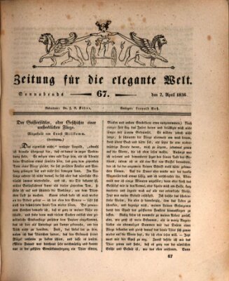 Zeitung für die elegante Welt Samstag 2. April 1836