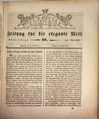 Zeitung für die elegante Welt Donnerstag 7. April 1836