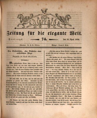 Zeitung für die elegante Welt Freitag 15. April 1836