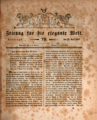 Zeitung für die elegante Welt Freitag 22. April 1836