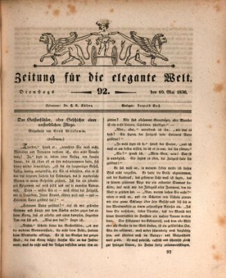 Zeitung für die elegante Welt Dienstag 10. Mai 1836