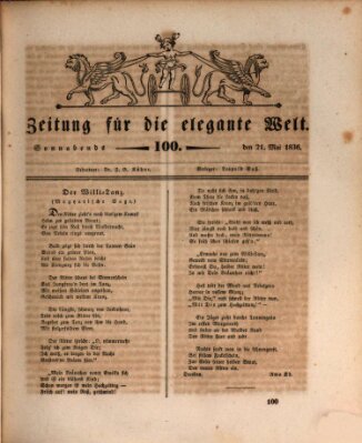 Zeitung für die elegante Welt Samstag 21. Mai 1836