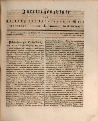 Zeitung für die elegante Welt Dienstag 31. Mai 1836