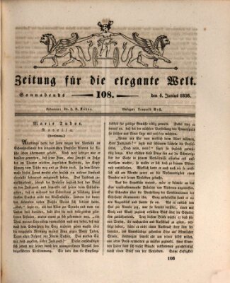 Zeitung für die elegante Welt Samstag 4. Juni 1836