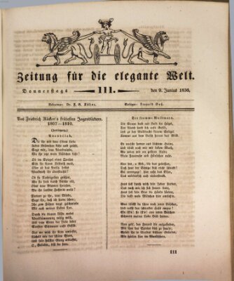 Zeitung für die elegante Welt Donnerstag 9. Juni 1836