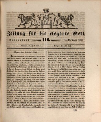 Zeitung für die elegante Welt Donnerstag 16. Juni 1836