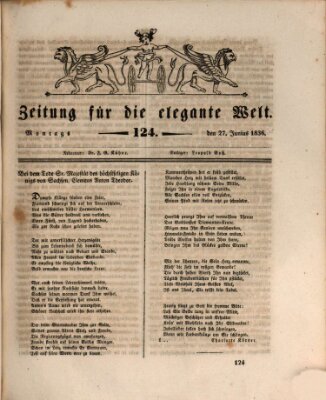 Zeitung für die elegante Welt Montag 27. Juni 1836