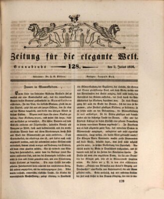 Zeitung für die elegante Welt Samstag 2. Juli 1836