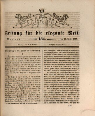 Zeitung für die elegante Welt Montag 11. Juli 1836