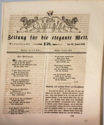 Zeitung für die elegante Welt Samstag 16. Juli 1836