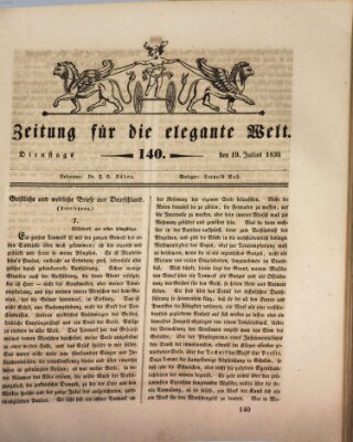 Zeitung für die elegante Welt Dienstag 19. Juli 1836