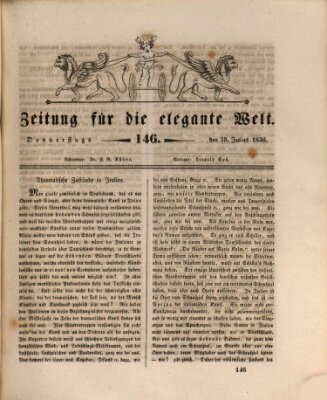 Zeitung für die elegante Welt Donnerstag 28. Juli 1836