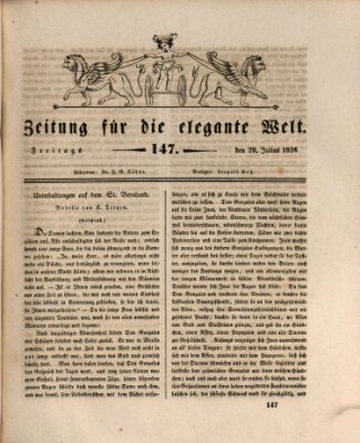 Zeitung für die elegante Welt Freitag 29. Juli 1836