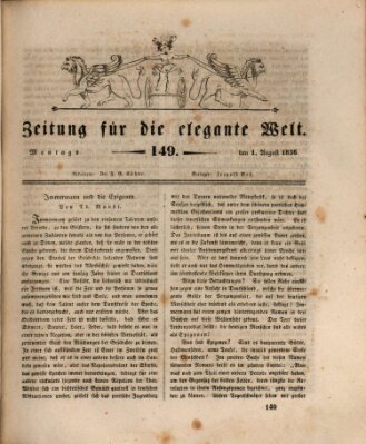 Zeitung für die elegante Welt Montag 1. August 1836