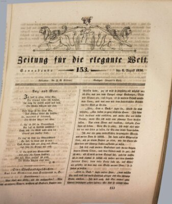 Zeitung für die elegante Welt Samstag 6. August 1836