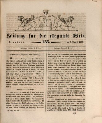 Zeitung für die elegante Welt Dienstag 9. August 1836