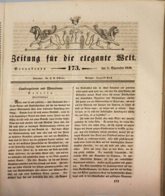 Zeitung für die elegante Welt Samstag 3. September 1836