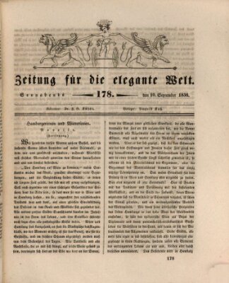 Zeitung für die elegante Welt Samstag 10. September 1836