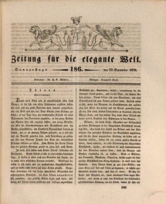 Zeitung für die elegante Welt Donnerstag 22. September 1836