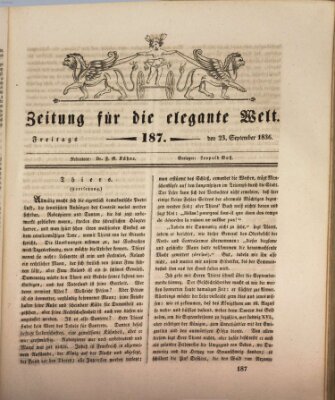 Zeitung für die elegante Welt Freitag 23. September 1836