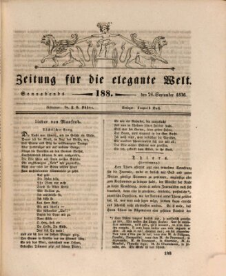 Zeitung für die elegante Welt Samstag 24. September 1836