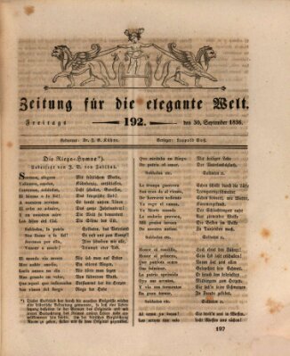 Zeitung für die elegante Welt Freitag 30. September 1836