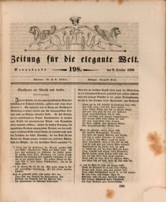 Zeitung für die elegante Welt Samstag 8. Oktober 1836