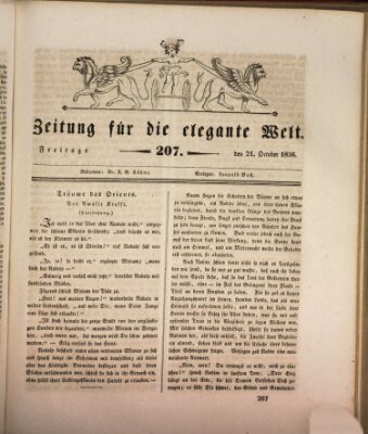 Zeitung für die elegante Welt Freitag 21. Oktober 1836