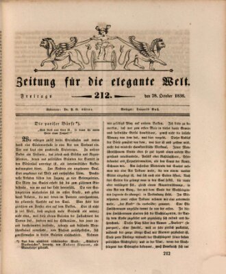 Zeitung für die elegante Welt Freitag 28. Oktober 1836